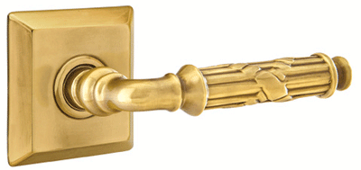 ##Antique Hardware## Solid Brass Ribbon & Reed Lever With Quincy Rosette (Many Finishes Available)