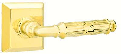 ##Antique Hardware## Solid Brass Ribbon & Reed Lever With Quincy Rosette (Many Finishes Available)