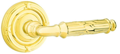 ##Antique Hardware## Solid Brass Ribbon & Reed Lever With Ribbon & Reed Rosette