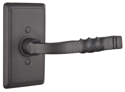 ##Antique Hardware## Wrought Steel San Carlos Lever With Rectangular Rosette (Several Finish Options)