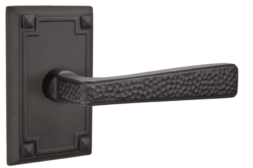 ##Antique Hardware## Emtek Craftsman Style Hammered Lever With Rectangular Rosette (Many Finishes Available)