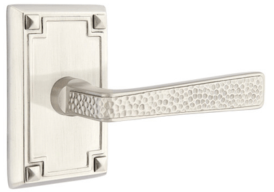 ##Antique Hardware## Emtek Craftsman Style Hammered Lever With Rectangular Rosette (Many Finishes Available)