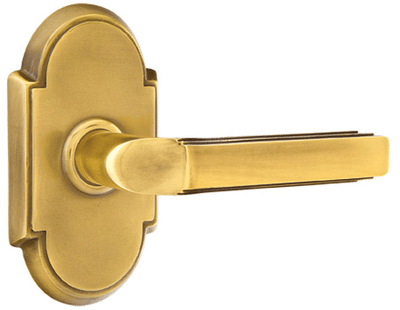 ##Antique Hardware## Solid Brass Milano Lever With # 8 Rosette