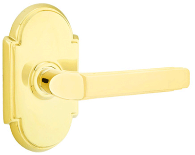 ##Antique Hardware## Solid Brass Milano Lever With # 8 Rosette