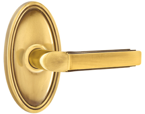 ##Antique Hardware## Solid Brass Milano Lever With Oval Rosette