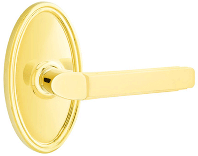 ##Antique Hardware## Solid Brass Milano Lever With Oval Rosette