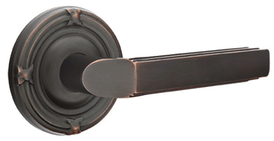 ##Antique Hardware## Solid Brass Milano Lever With Ribbon & Reed Rosette