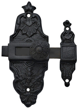 ##Antique Hardware## Open Box Sale Item 4 5/8 Inch Tall French Door or Cabinet Slide Bolt Latch (Oil Rubbed Bronze Finish)