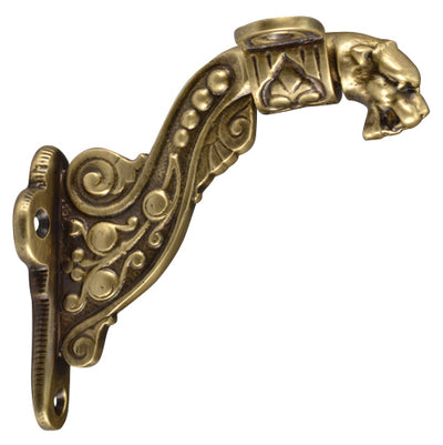 ##Antique Hardware## 4 Inch Solid Brass Lost Cast Wax Lion Head Stair Rail Bracket (Several Finishes Available)