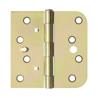 ##Antique Hardware## 4 Inch x 4 Inch Steel Hinge (5/8 Radius x Square Corner, Zinc Dichromate Finish)