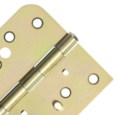 ##Antique Hardware## 4 Inch x 4 Inch Steel Hinge (5/8 Radius x Square Corner, Zinc Dichromate Finish)