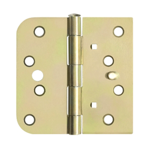 ##Antique Hardware## 4 Inch x 4 Inch Steel Hinge (5/8 Radius x Square Corner, Zinc Dichromate Finish)