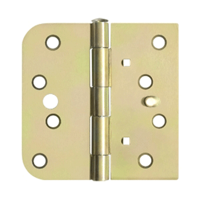 ##Antique Hardware## 4 Inch x 4 Inch Steel Hinge (5/8 Radius x Square Corner, Zinc Dichromate Finish)