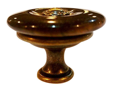 ##Antique Hardware## 1 Inch Tiger Eye Stone Cabinet or Furniture Knob (Antique Brass Finish)