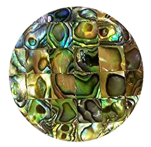 ##Antique Hardware## 1 5/8 Inch Diameter Authentic Abalone Shell Oversized Cabinet or Furniture Knob