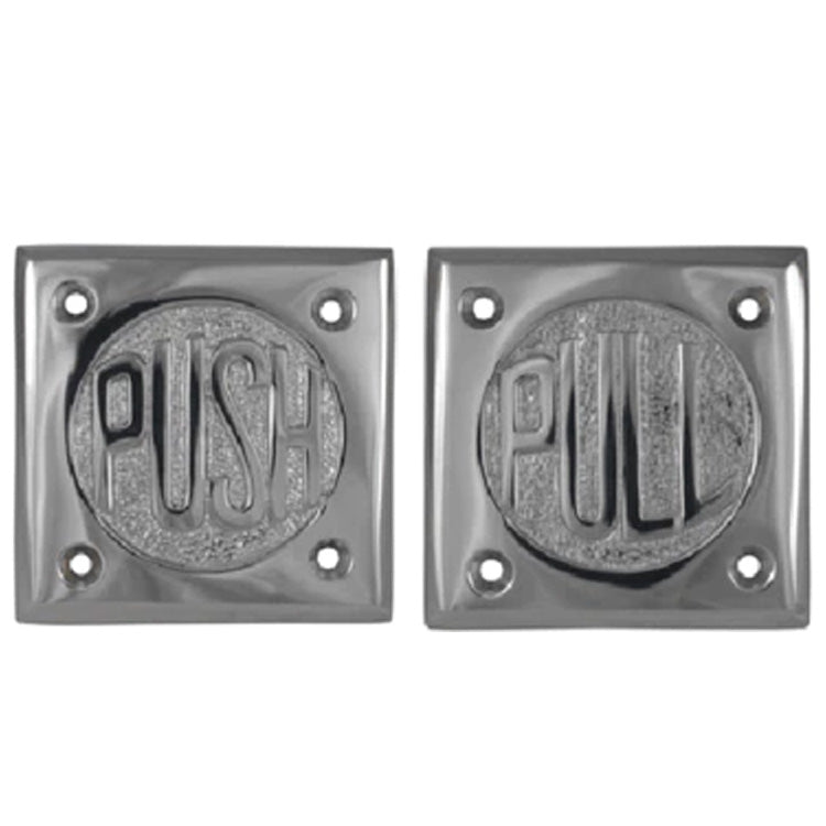 ##Antique Hardware## Solid Brass 2 3/4 Inch Brass Classic American "Pull" & "Push" Signs (Several Finishes Available)