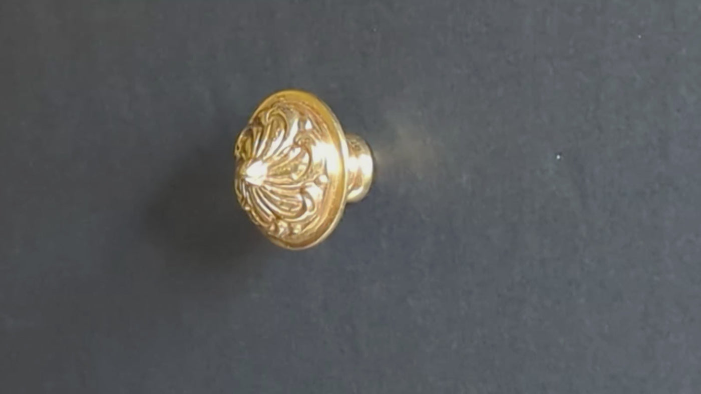 1 2/5 Inch Solid Brass Baroque / Rococo Cabinet & Furniture Knob