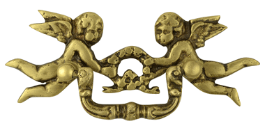 Antique Hardware 5 1/3 Inch Solid Brass Cherub Bail Pull (Antique Brass Finish) Cabinet Knobs & Handles