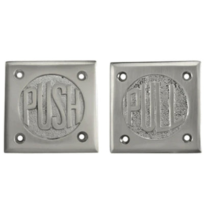 ##Antique Hardware## Solid Brass 2 3/4 Inch Brass Classic American "Pull" & "Push" Signs (Several Finishes Available)