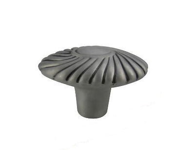 Antique Hardware 1 1/2 Inch Large Oval Ribbed Cabinet or Furniture Knob Pewter Finish CABINET KNOB