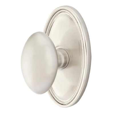 ##Antique Hardware## Emtek Solid Brass Egg Door Knob Set With Oval Rosette