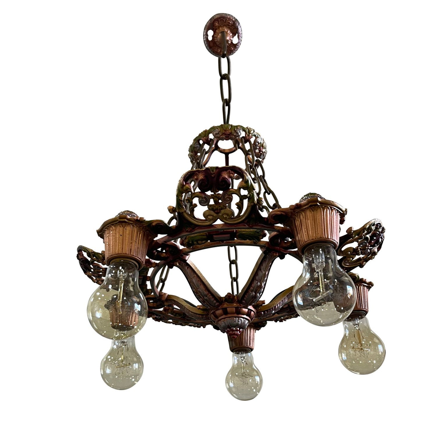 Antique Hardware 24 Inch Theatre Style 5-Light Antique Chandelier Chandeliers