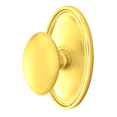 ##Antique Hardware## Emtek Solid Brass Egg Door Knob Set With Oval Rosette