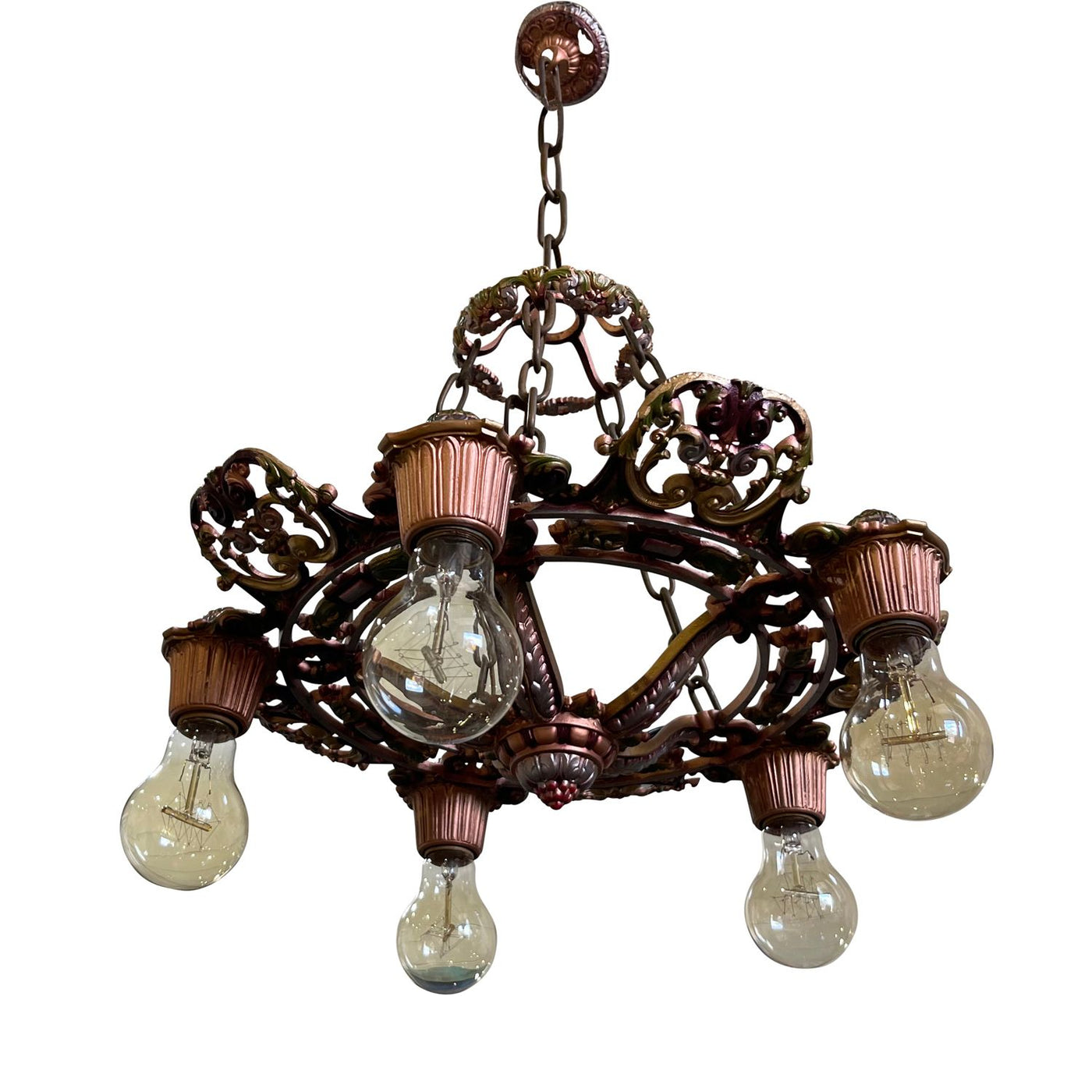 Antique Hardware 24 Inch Theatre Style 5-Light Antique Chandelier Chandeliers