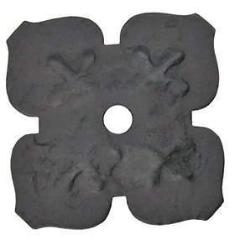 ##Antique Hardware## 1 1/2 Inch by 1 1/2 Inch Old European Style Floral Door Boss in Flat Black