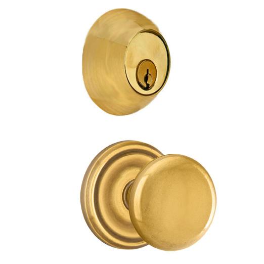 ##Antique Hardware## Emtek Regular Entryway Set with Providence Round Brass Knob (Several Finishes Available)