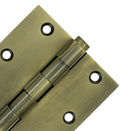 ##Antique Hardware## 3 1/2 X 3 1/2 Inch Solid Brass Hinge Interchangeable Finials (Square Corner)