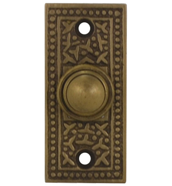 ##Antique Hardware## Solid Brass Rice Pattern Door Bell (Several Finishes Available)