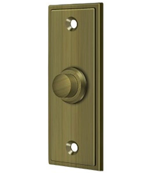 ##Antique Hardware## Bell Buttons, Solid Brass Bell Button, Rectangular Contemporary