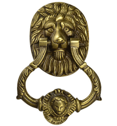 ##Antique Hardware## Ornate 7 1/2 inch Brass Lion Door Knocker (Several Finishes Available)