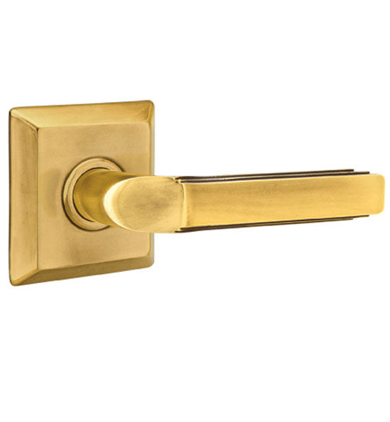 ##Antique Hardware## Solid Brass Milano Lever With Quincy Rosette