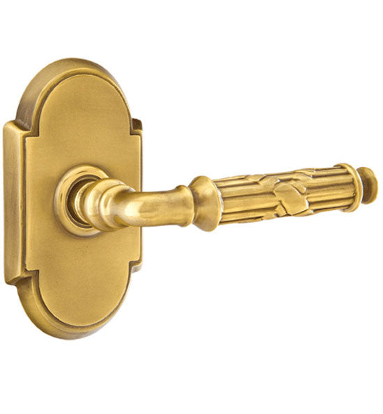 ##Antique Hardware## Solid Brass Ribbon & Reed Lever With # 8 Rosette (Many Finishes Available)