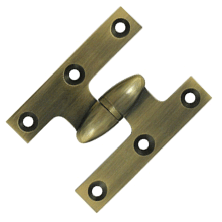 ##Antique Hardware## 2 1/2 Inch x 2 Inch Solid Brass Olive Knuckle Hinge