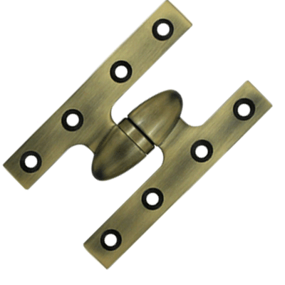 ##Antique Hardware## 5 Inch x 3 1/4 Inch Solid Brass Olive Knuckle Hinge