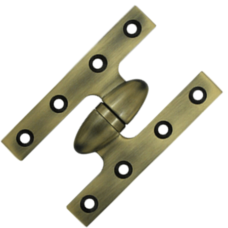 ##Antique Hardware## 5 Inch x 3 1/4 Inch Solid Brass Olive Knuckle Hinge