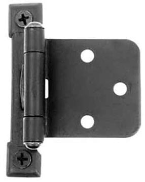 ##Antique Hardware## Self Closing Cast Iron Butt Hinge: No Mortise Pair of Black Matte Iron Hinges