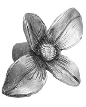 ##Antique Hardware## 2 Inch Solid Pewter Knob: Dogwood Flower