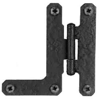 ##Antique Hardware## Pair 3 Inch HL Hinge: Black Matte Iron Hinges (Flush Finish)