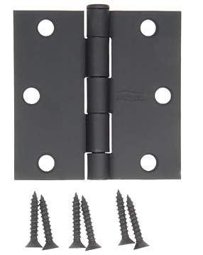 ##Antique Hardware## 3 Inch by 3 Inch Butt Hinge (Forged Black Iron)