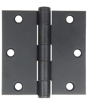 ##Antique Hardware## 3 1/2 Inch by 3 1/2 Inch Butt Hinge (Forged Black Iron)