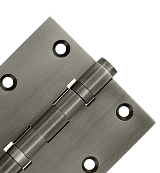 ##Antique Hardware## 3 1/2 X 3 1/2 Inch Double Ball Bearing Hinge Interchangeable Finials (Square Corner)