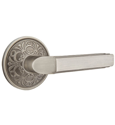 ##Antique Hardware## Solid Brass Milano Lever With Lancaster Rosette