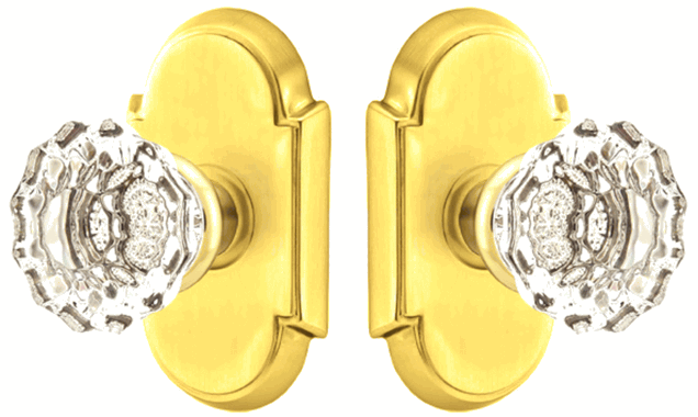 ##Antique Hardware## Emtek Crystal Astoria Door Knob Set With # 8 Rosette (Several Finish Options)