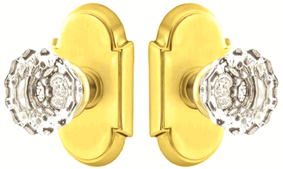 ##Antique Hardware## Emtek Crystal Astoria Door Knob Set With # 8 Rosette (Several Finish Options)