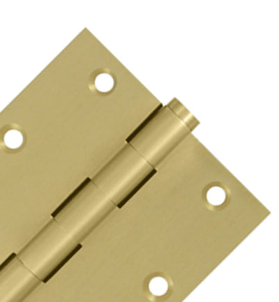 ##Antique Hardware## 3 1/2 X 3 1/2 Inch Solid Brass Hinge Interchangeable Finials (Square Corner)