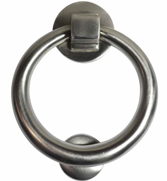 ##Antique Hardware## Open Box Sale Item Traditional 5 Inch Brass Ring Door Knocker (Brushed Nickel Finish)